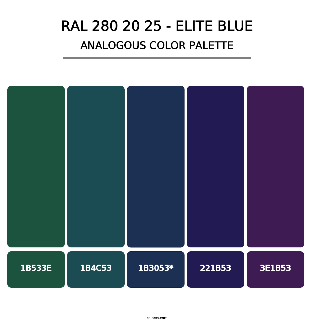 RAL 280 20 25 - Elite Blue - Analogous Color Palette