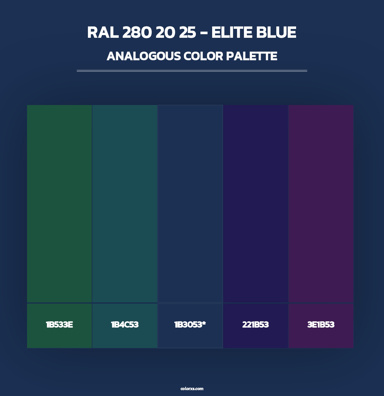 RAL 280 20 25 - Elite Blue - Analogous Color Palette