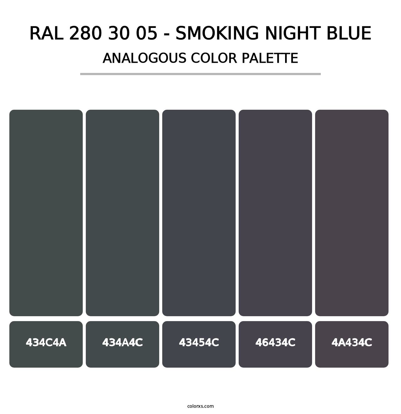 RAL 280 30 05 - Smoking Night Blue - Analogous Color Palette