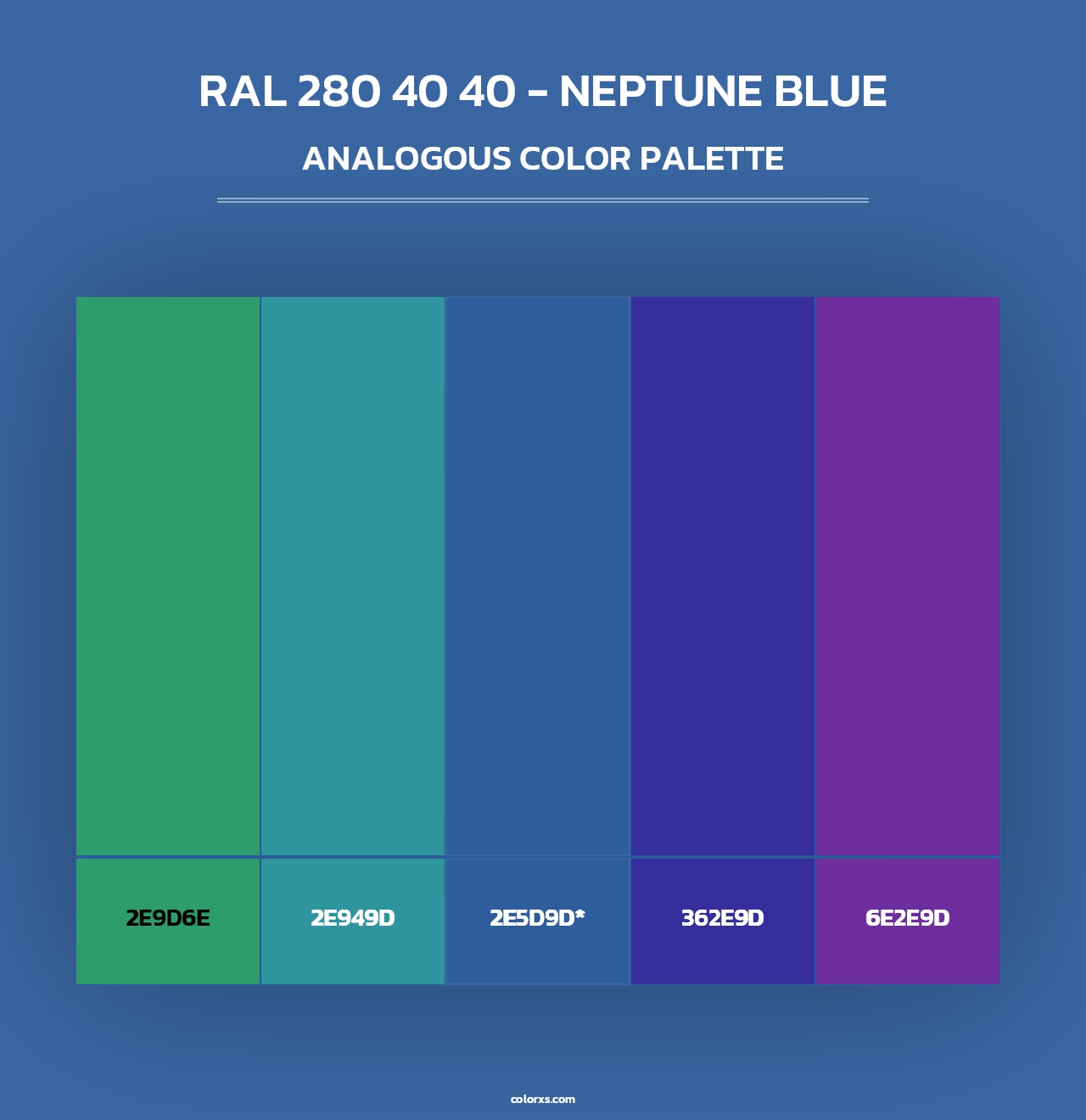 RAL 280 40 40 - Neptune Blue - Analogous Color Palette