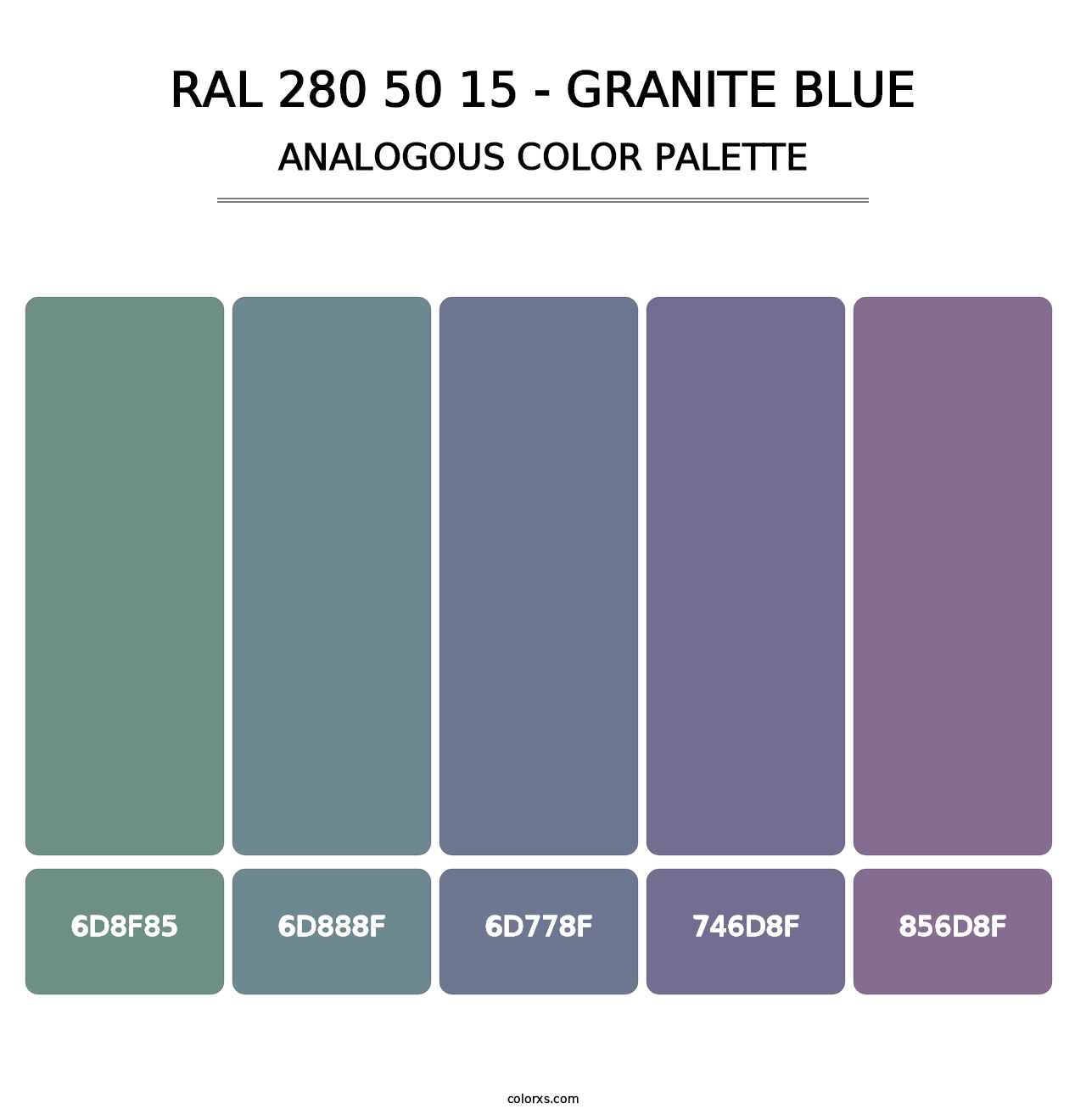 RAL 280 50 15 - Granite Blue - Analogous Color Palette