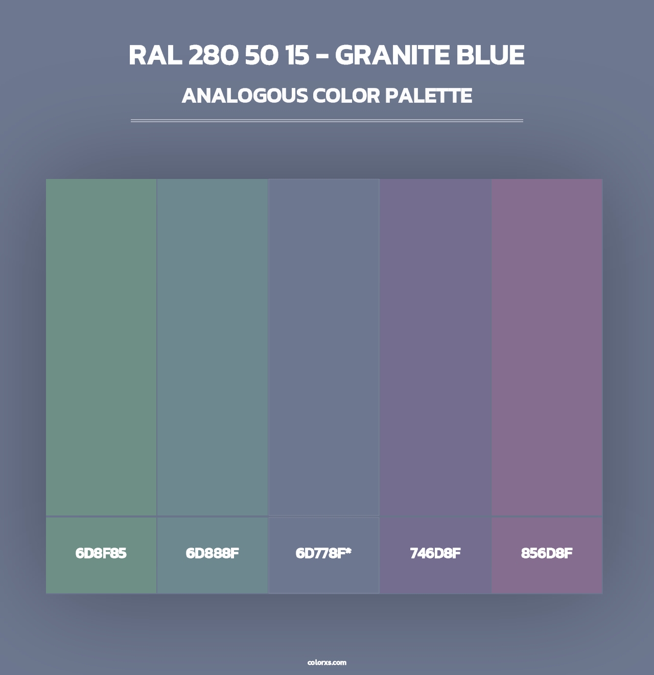 RAL 280 50 15 - Granite Blue - Analogous Color Palette