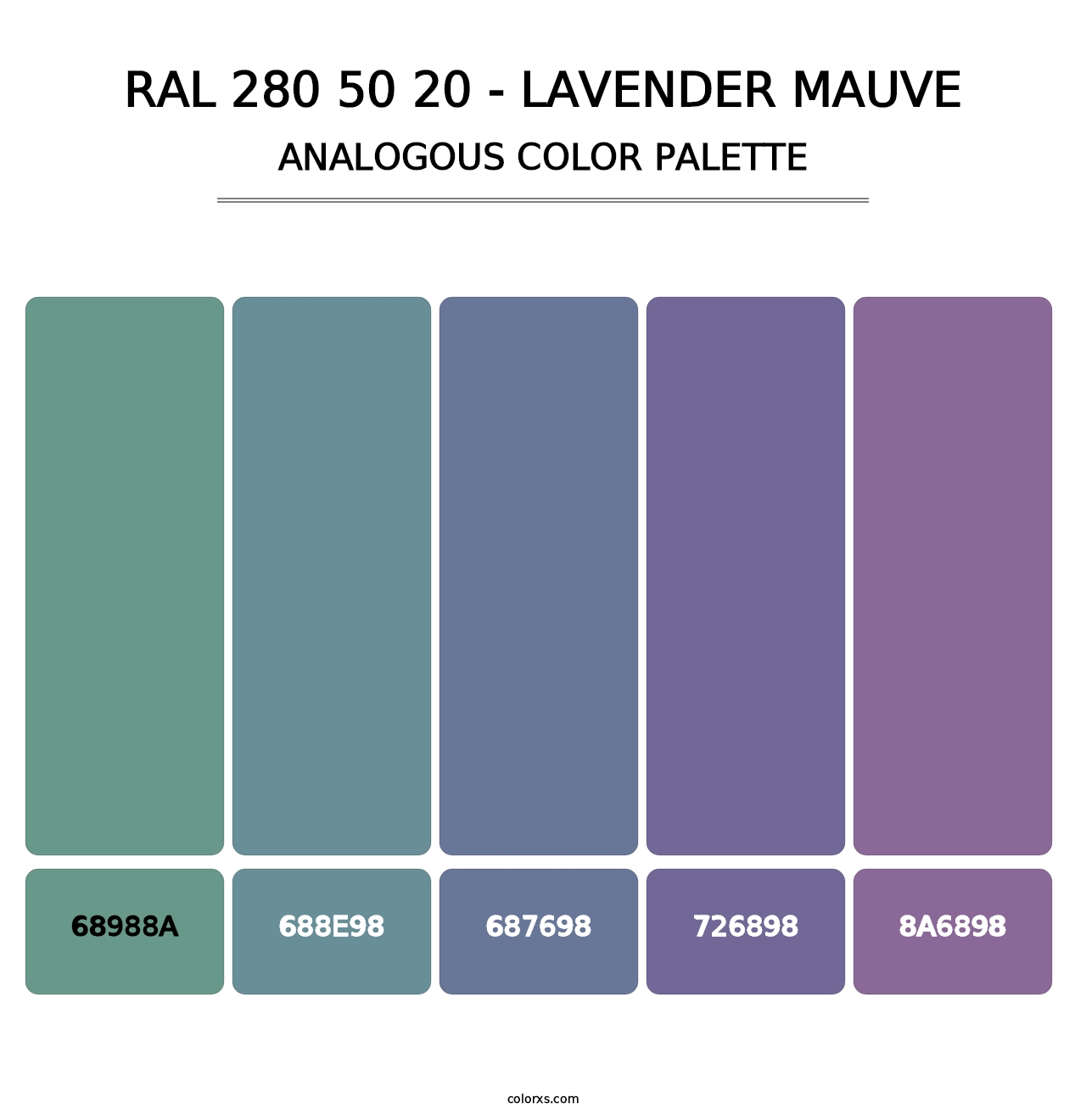 RAL 280 50 20 - Lavender Mauve - Analogous Color Palette
