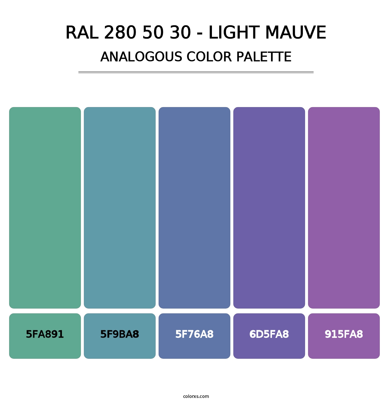 RAL 280 50 30 - Light Mauve - Analogous Color Palette