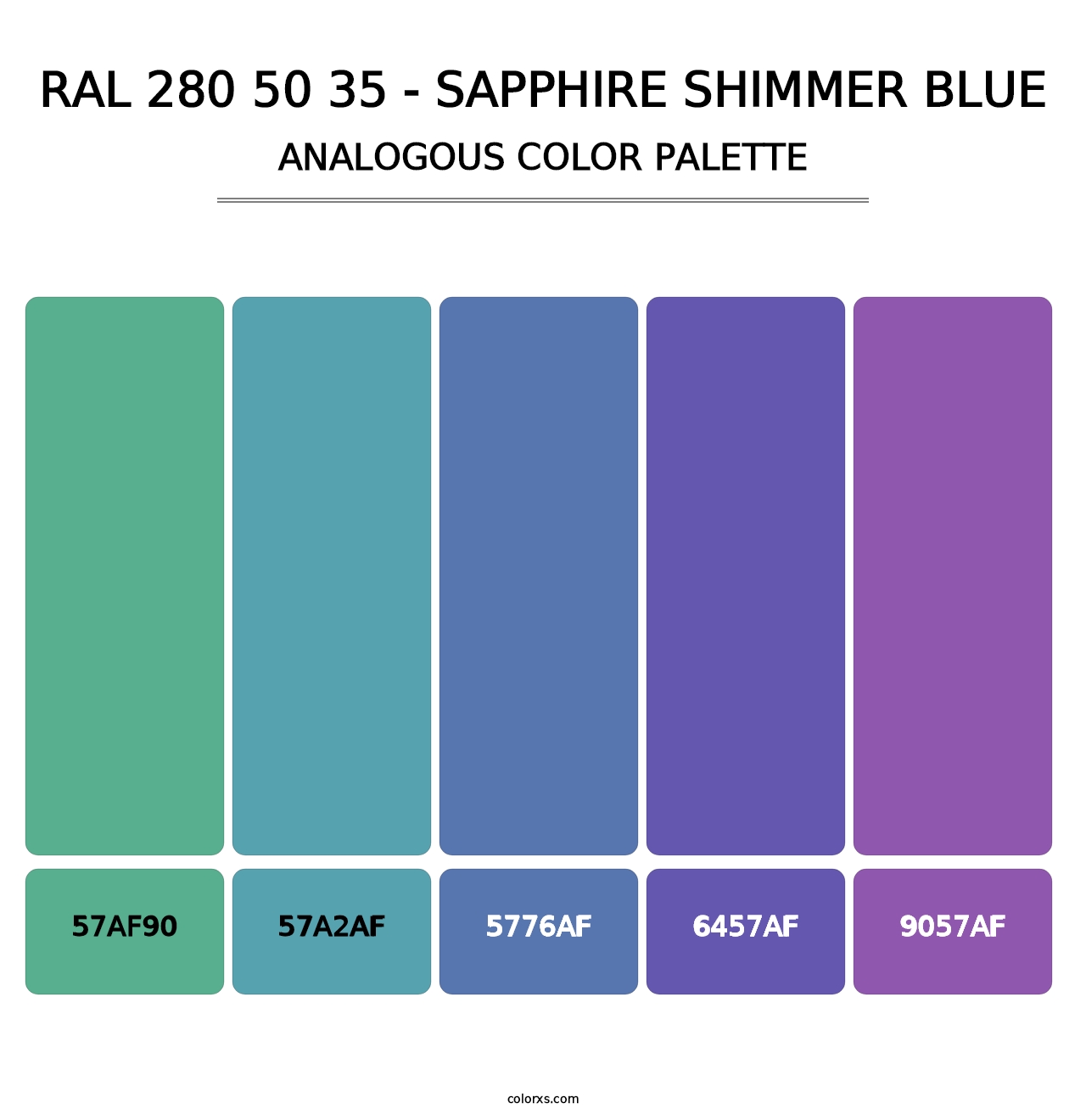 RAL 280 50 35 - Sapphire Shimmer Blue - Analogous Color Palette
