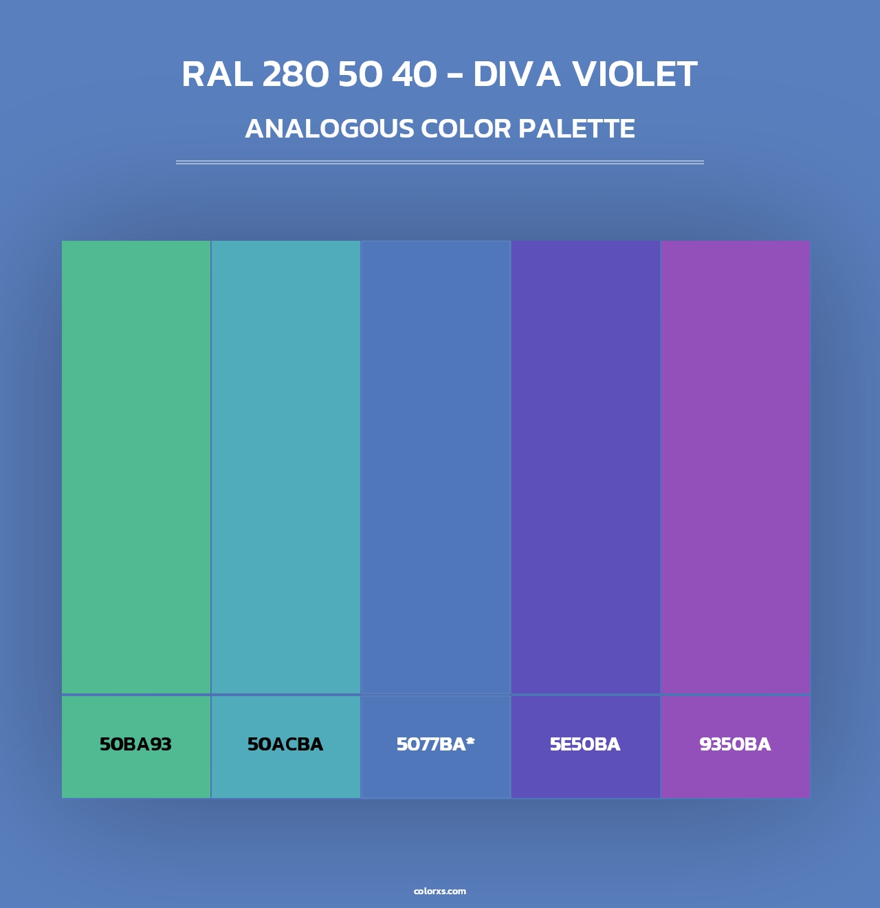 RAL 280 50 40 - Diva Violet - Analogous Color Palette