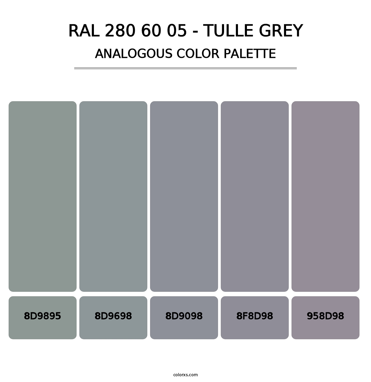 RAL 280 60 05 - Tulle Grey - Analogous Color Palette