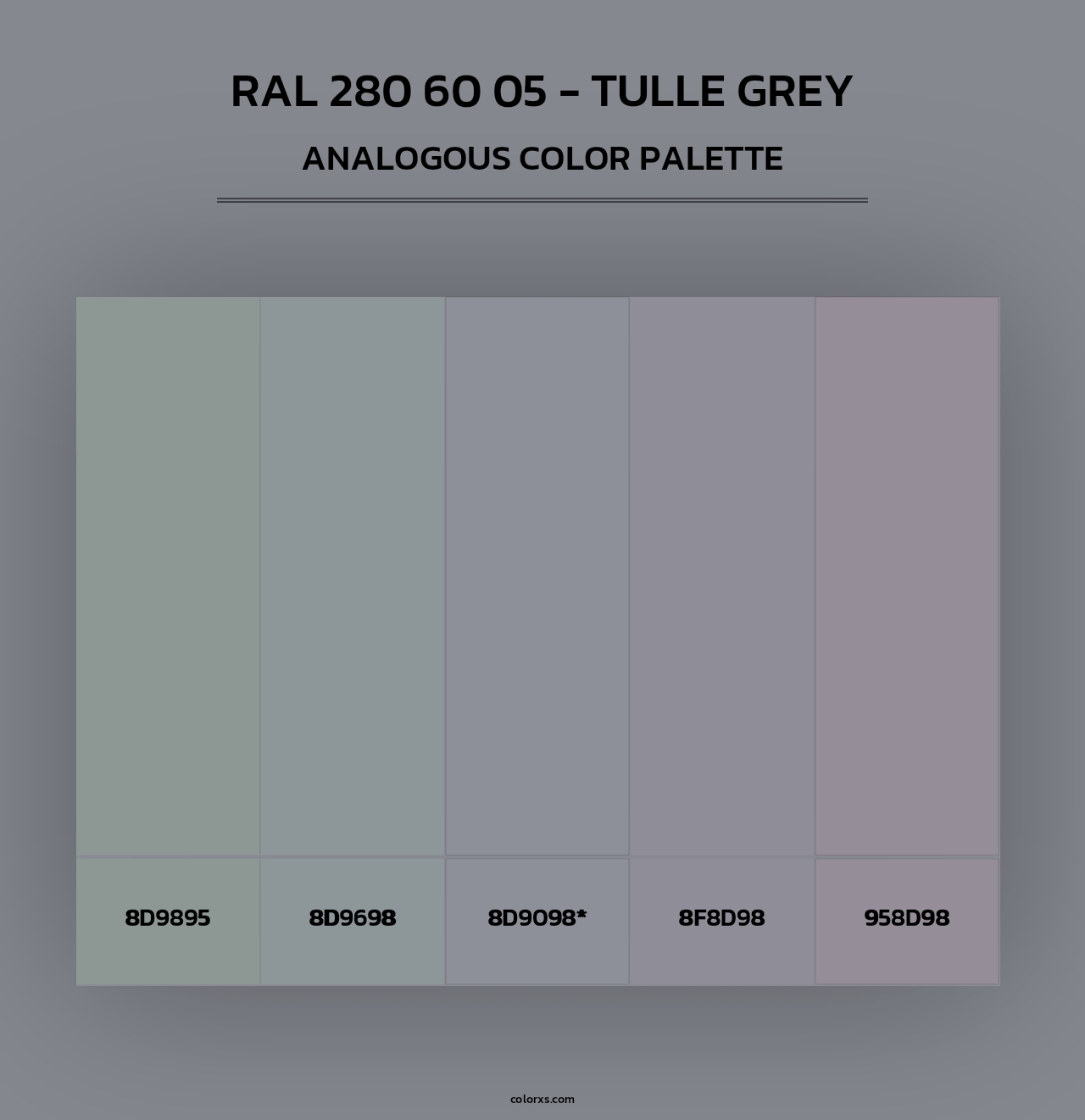 RAL 280 60 05 - Tulle Grey - Analogous Color Palette