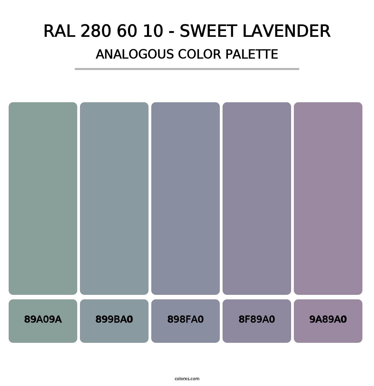 RAL 280 60 10 - Sweet Lavender - Analogous Color Palette