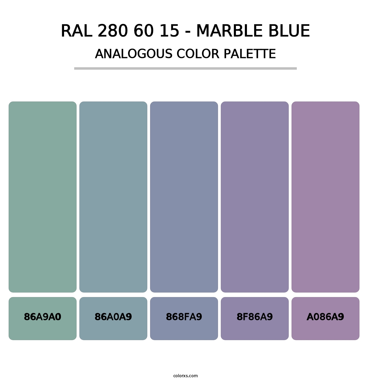 RAL 280 60 15 - Marble Blue - Analogous Color Palette