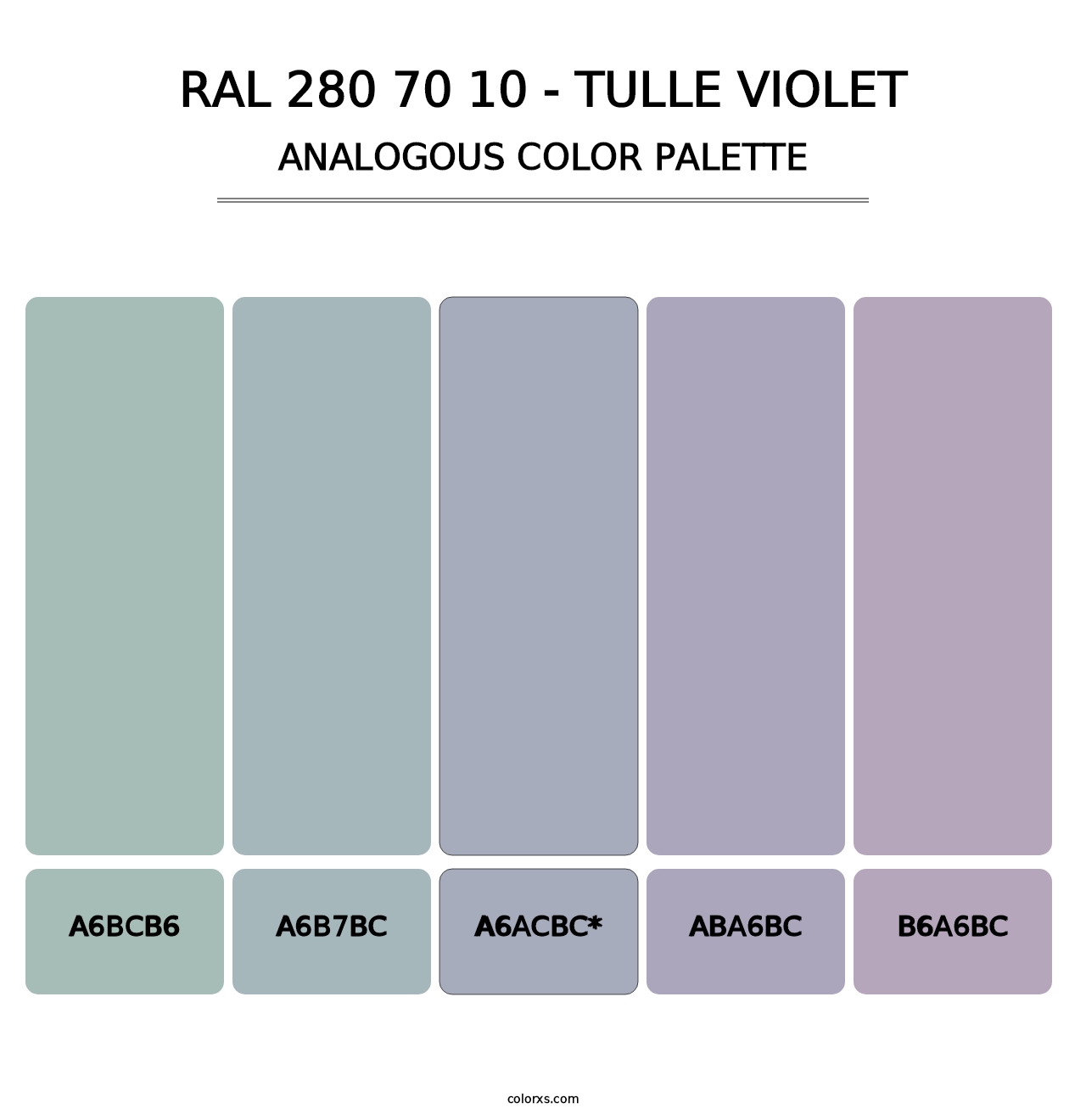 RAL 280 70 10 - Tulle Violet - Analogous Color Palette