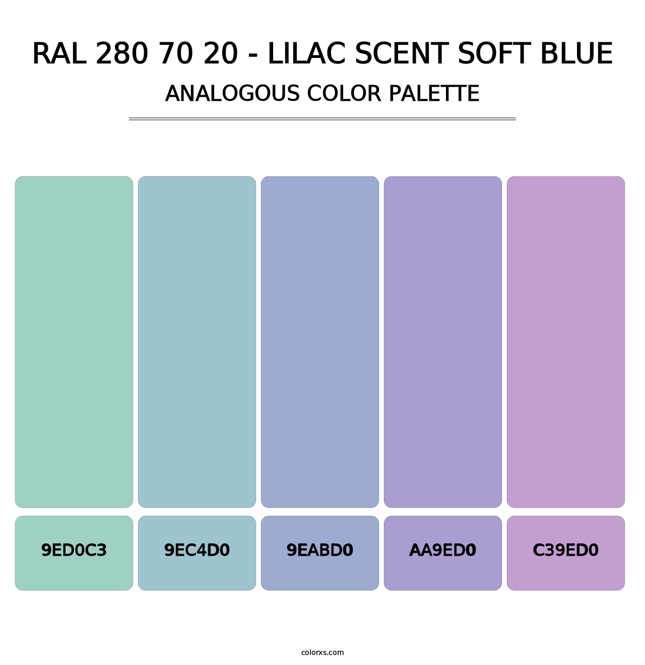 RAL 280 70 20 - Lilac Scent Soft Blue - Analogous Color Palette