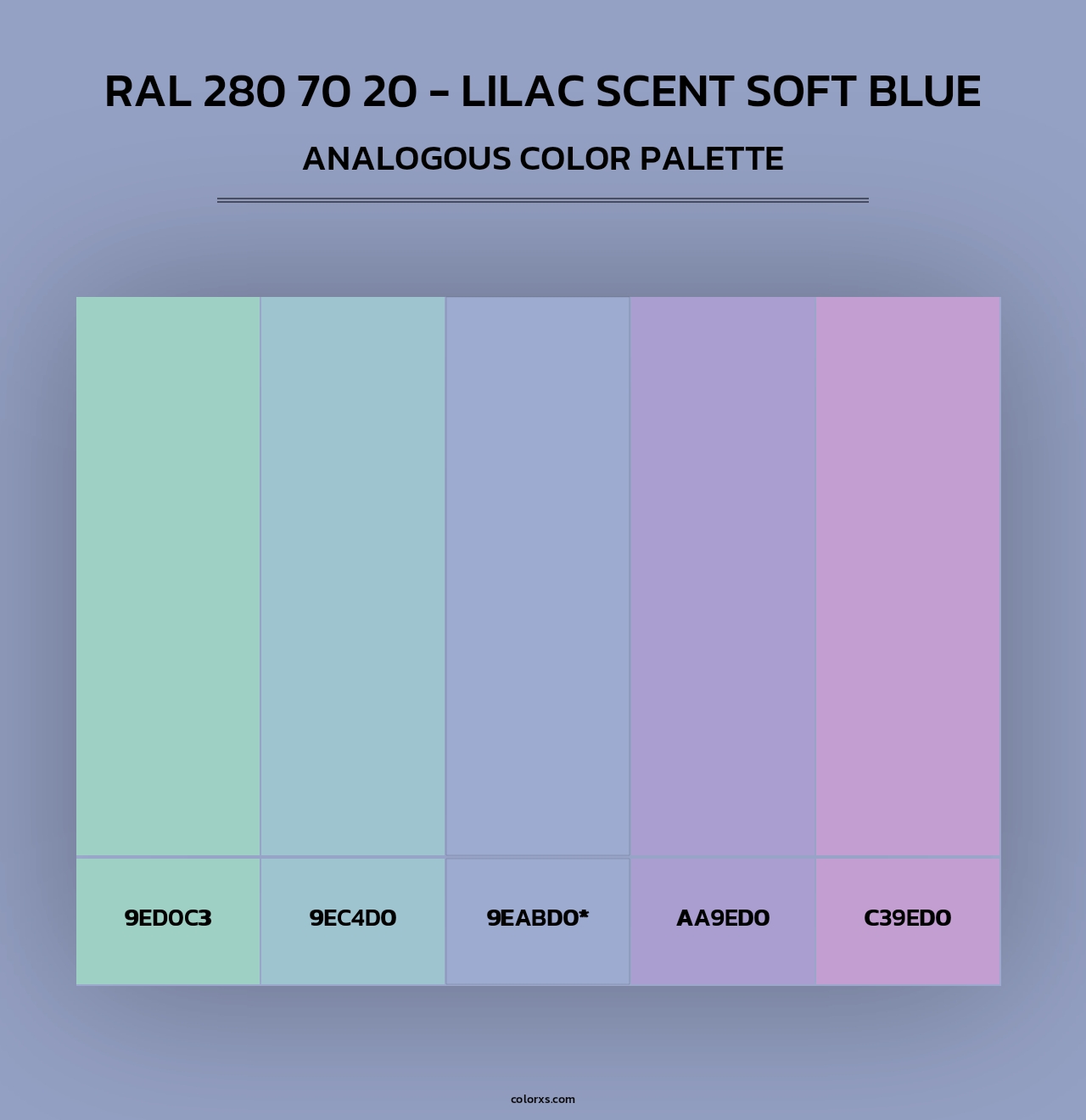 RAL 280 70 20 - Lilac Scent Soft Blue - Analogous Color Palette