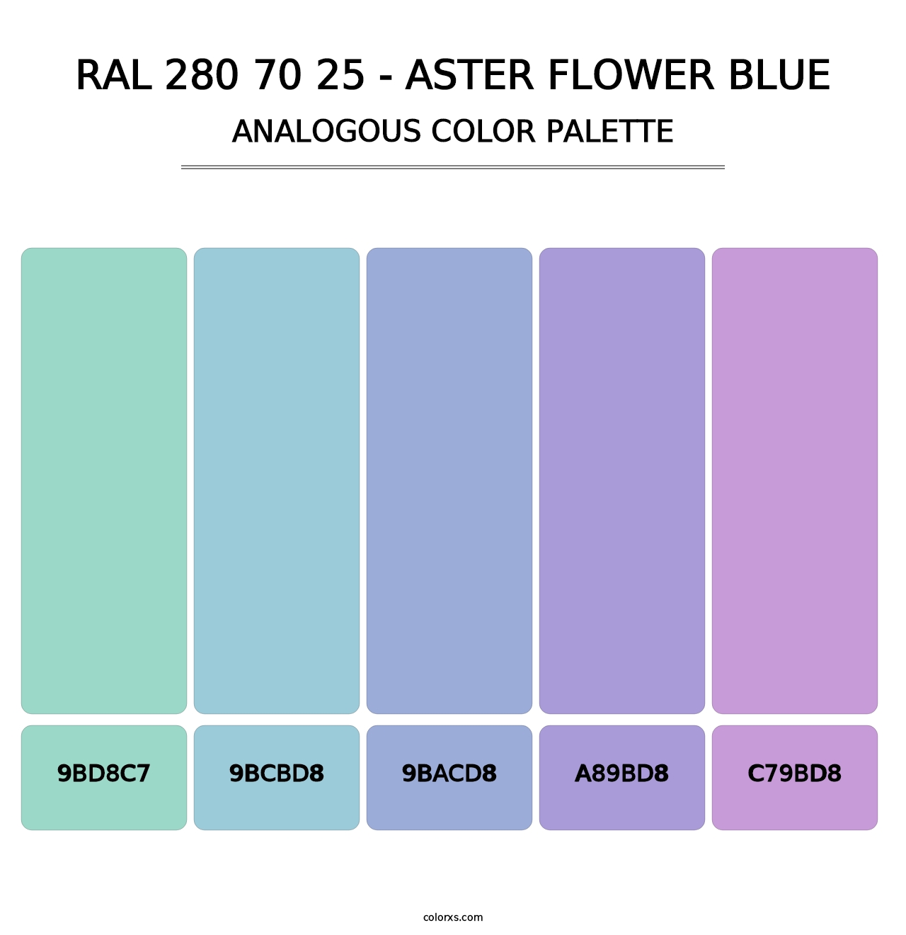 RAL 280 70 25 - Aster Flower Blue - Analogous Color Palette