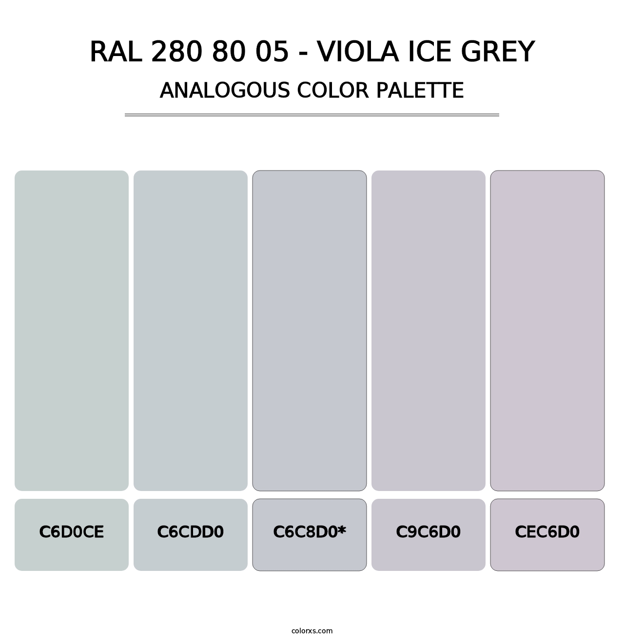 RAL 280 80 05 - Viola Ice Grey - Analogous Color Palette