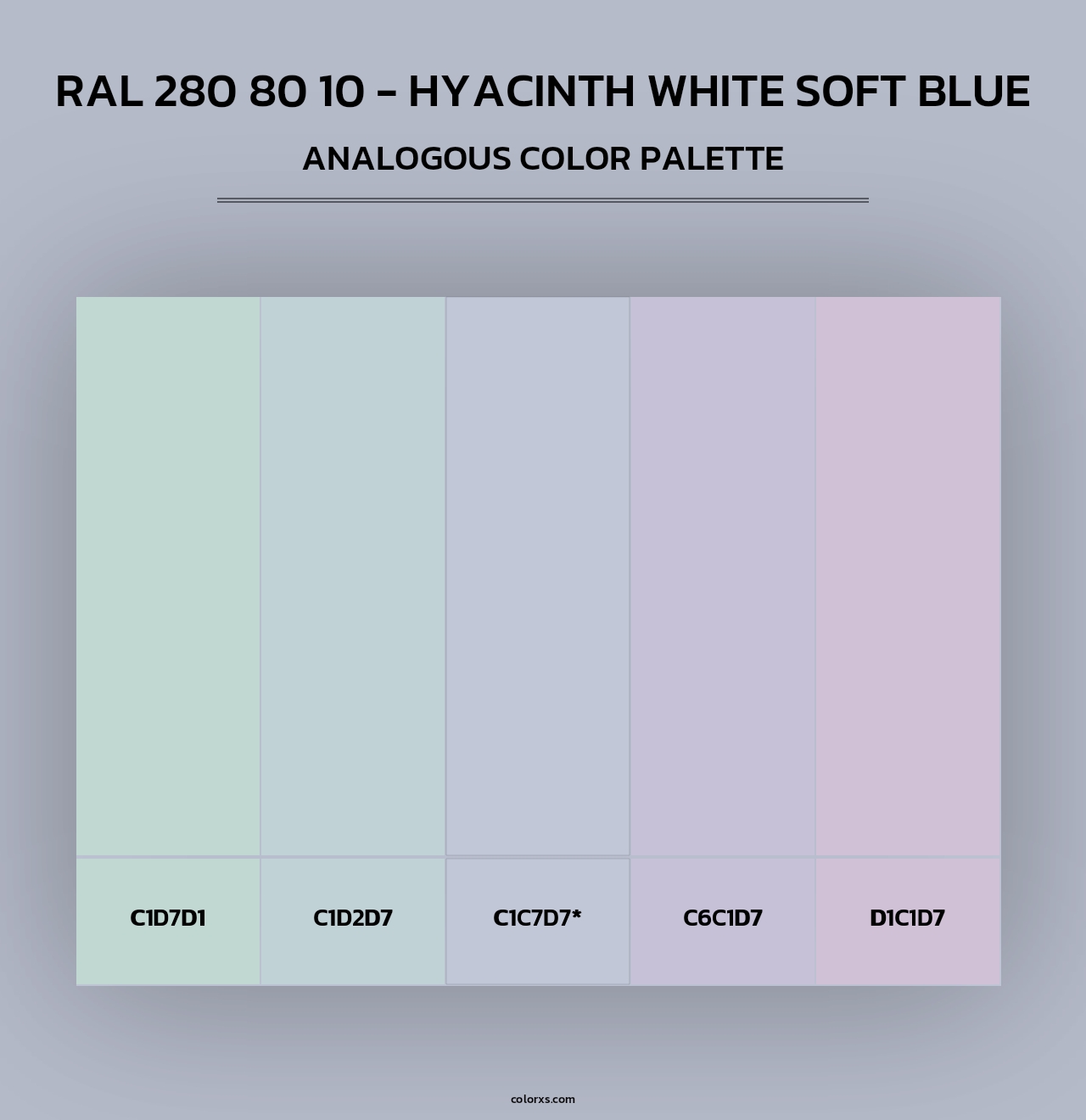 RAL 280 80 10 - Hyacinth White Soft Blue - Analogous Color Palette