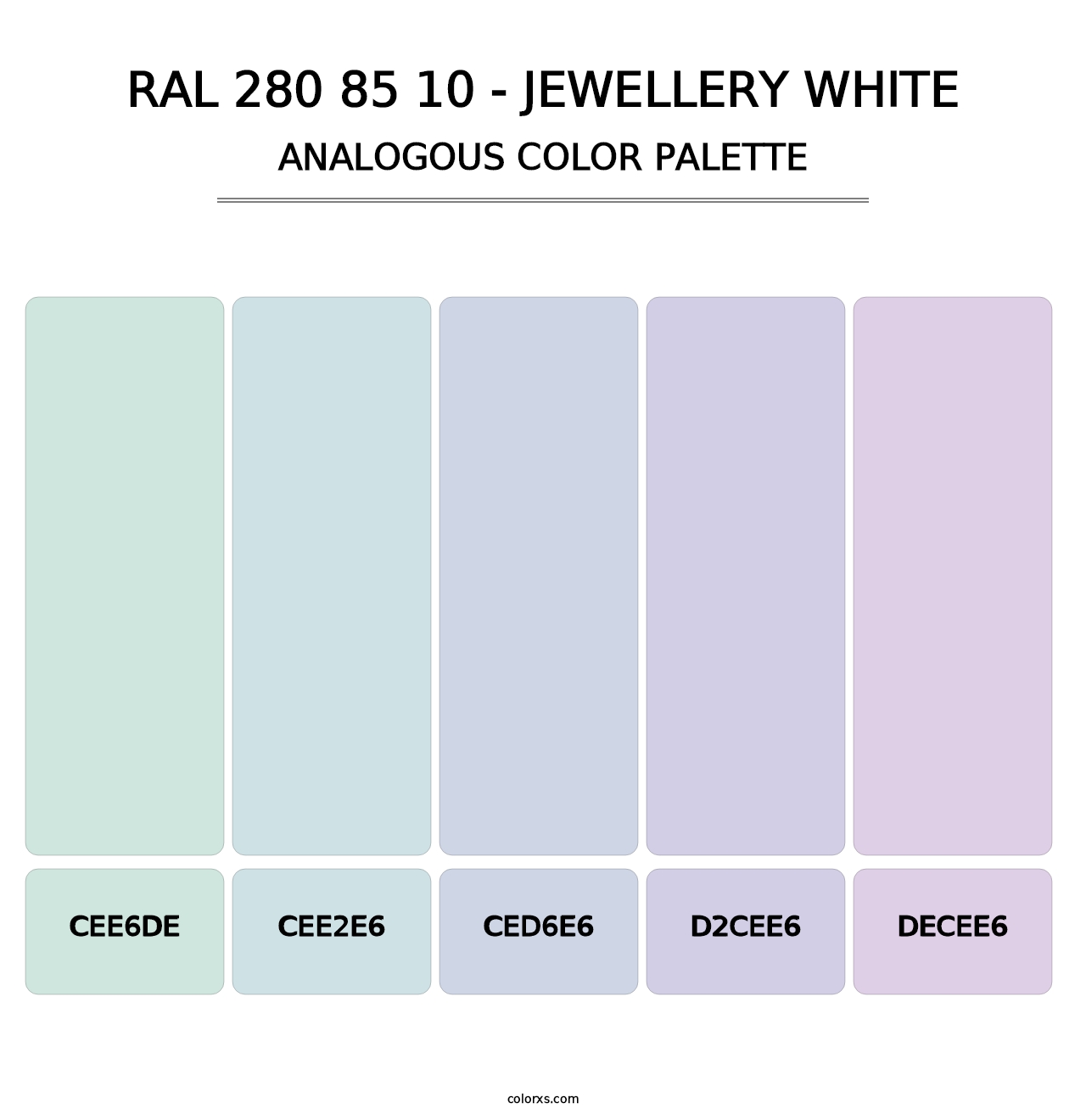 RAL 280 85 10 - Jewellery White - Analogous Color Palette