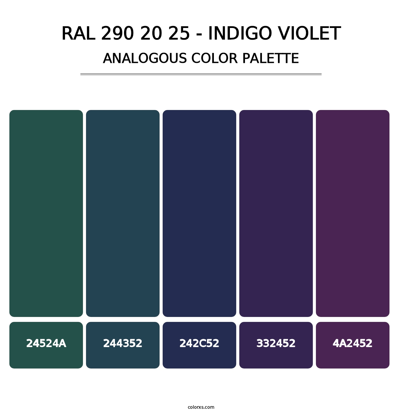 RAL 290 20 25 - Indigo Violet - Analogous Color Palette