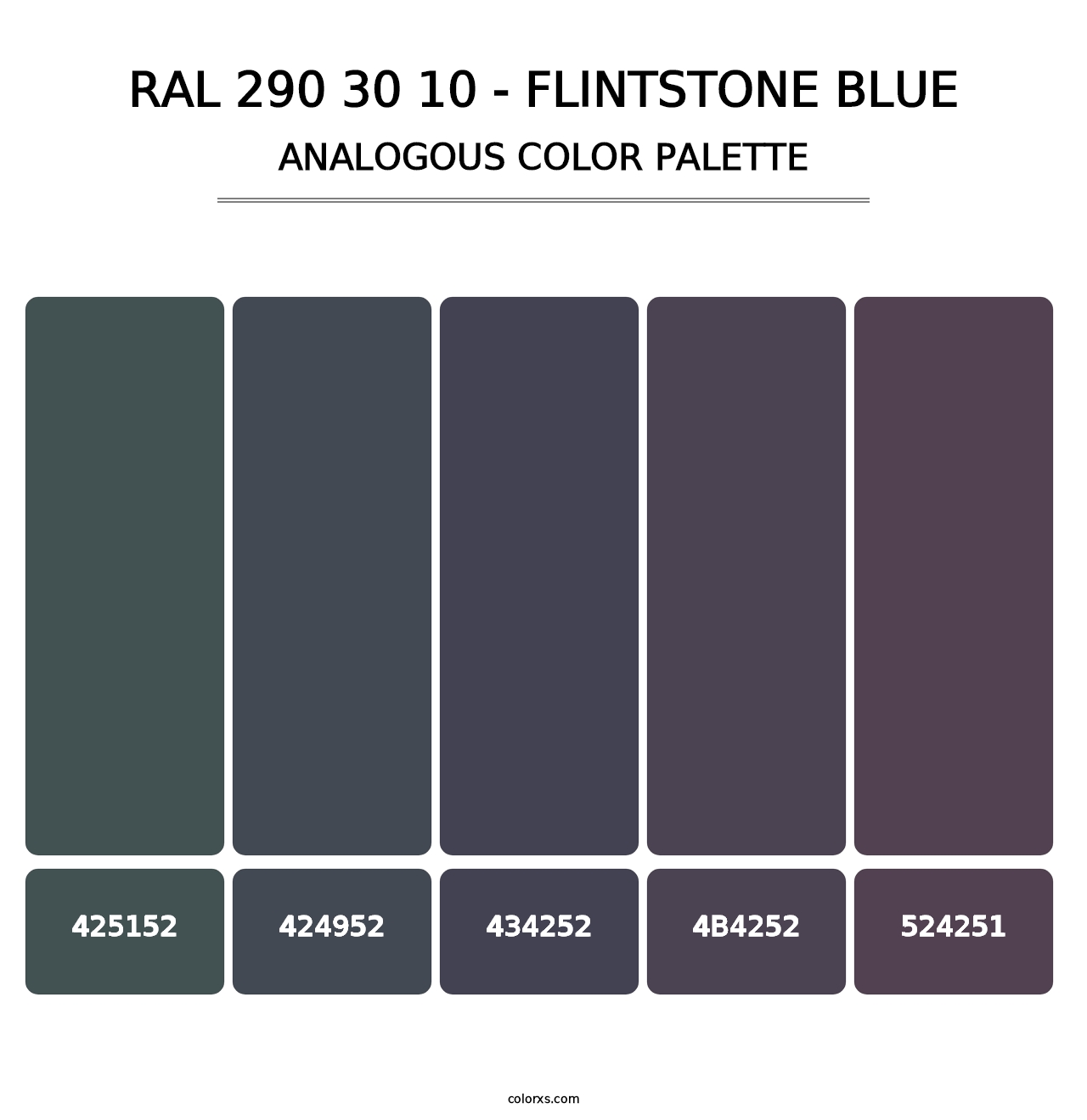 RAL 290 30 10 - Flintstone Blue - Analogous Color Palette