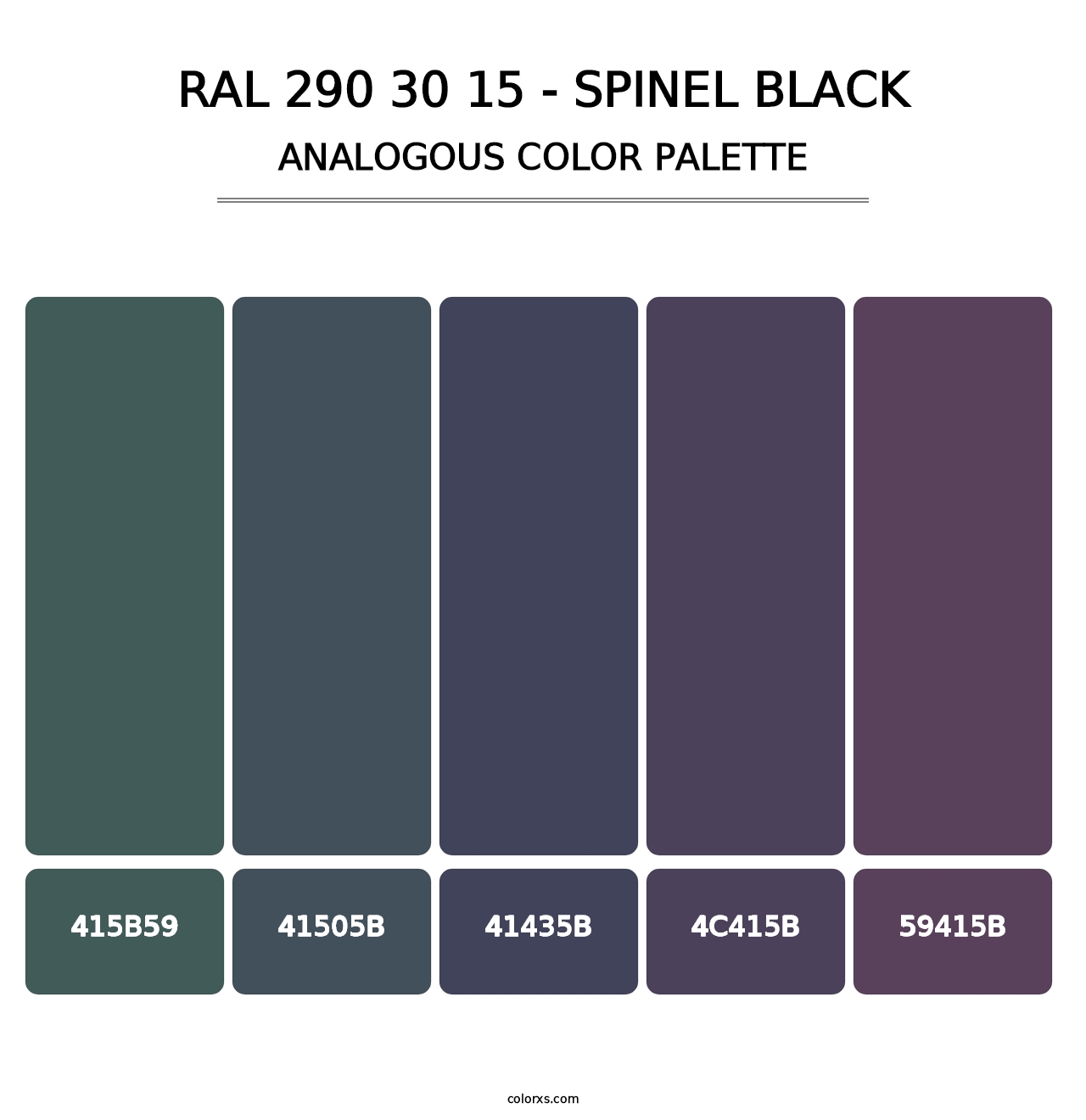 RAL 290 30 15 - Spinel Black - Analogous Color Palette
