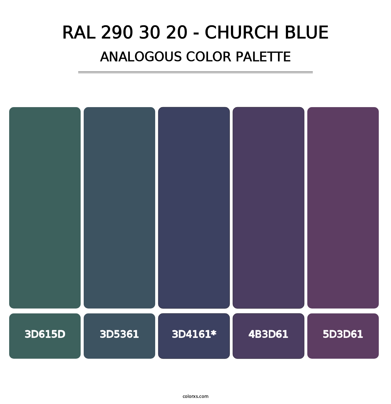 RAL 290 30 20 - Church Blue - Analogous Color Palette