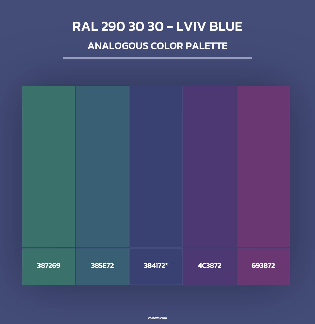 RAL 290 30 30 - Lviv Blue - Analogous Color Palette
