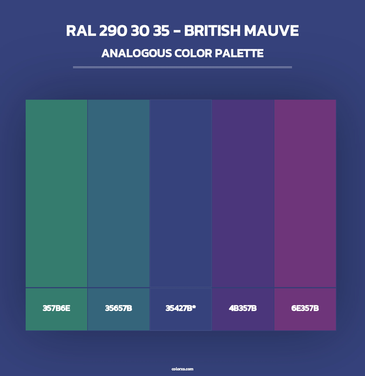 RAL 290 30 35 - British Mauve - Analogous Color Palette