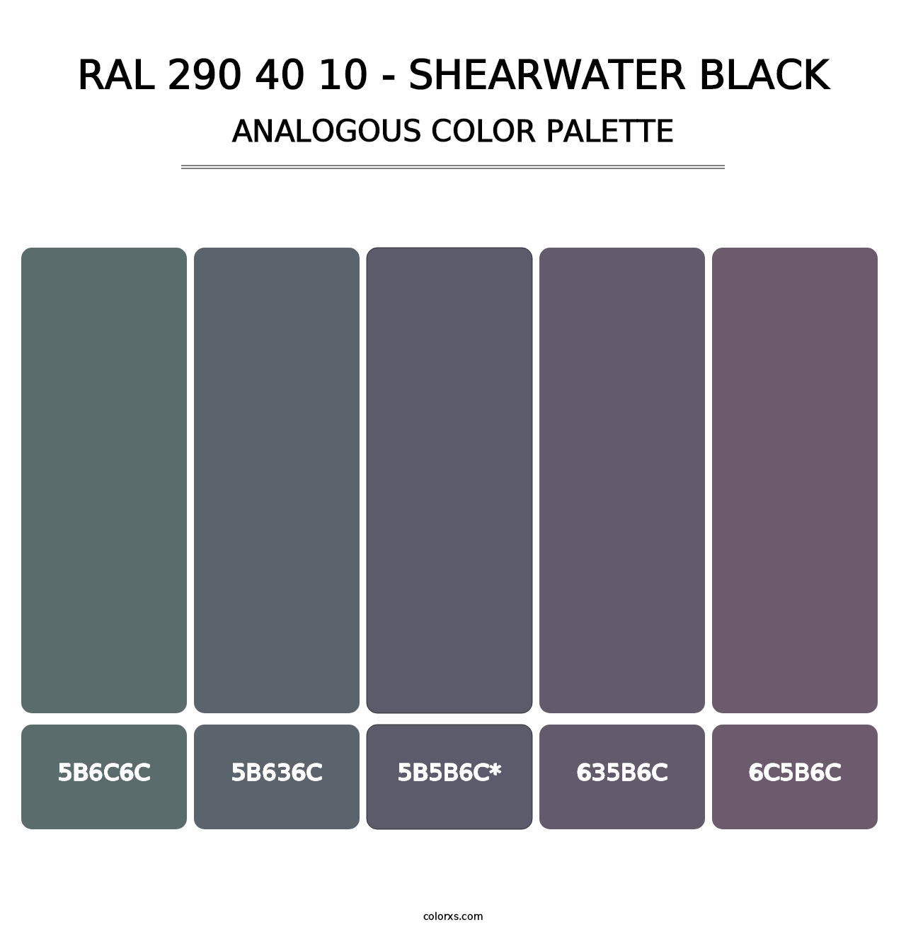RAL 290 40 10 - Shearwater Black - Analogous Color Palette