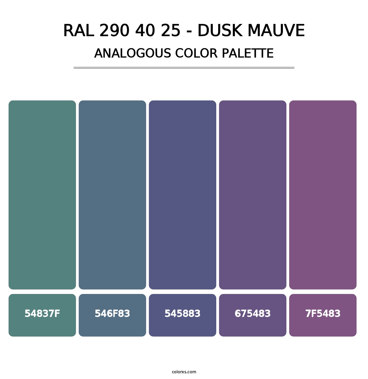 RAL 290 40 25 - Dusk Mauve - Analogous Color Palette