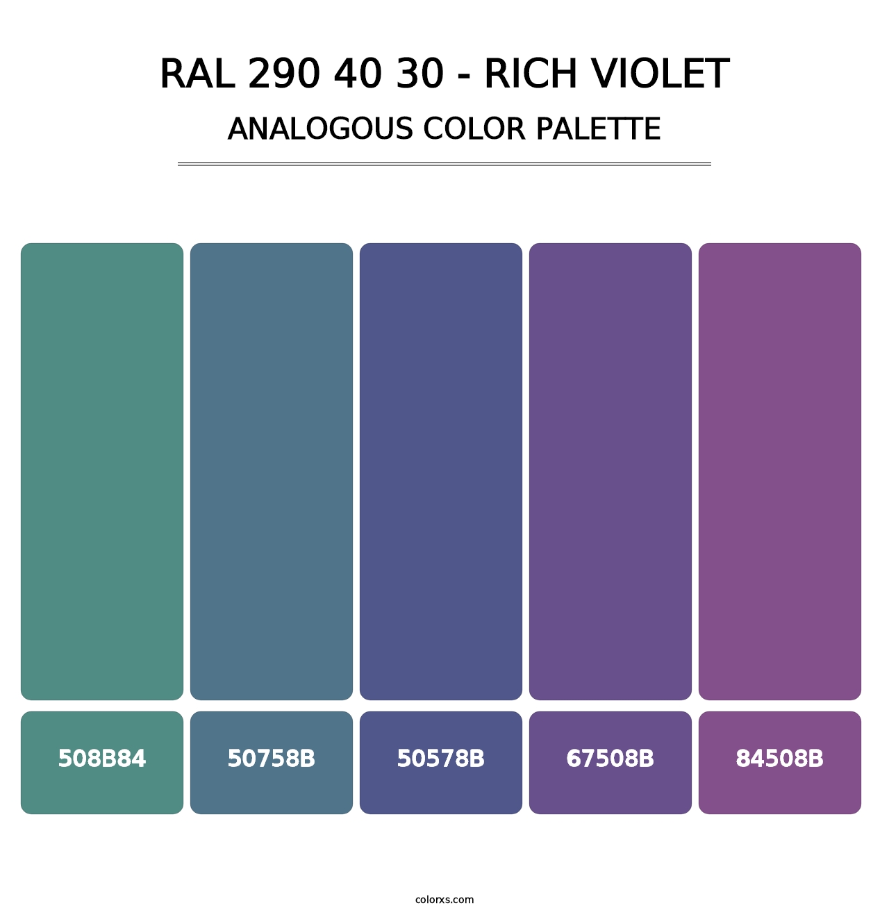 RAL 290 40 30 - Rich Violet - Analogous Color Palette
