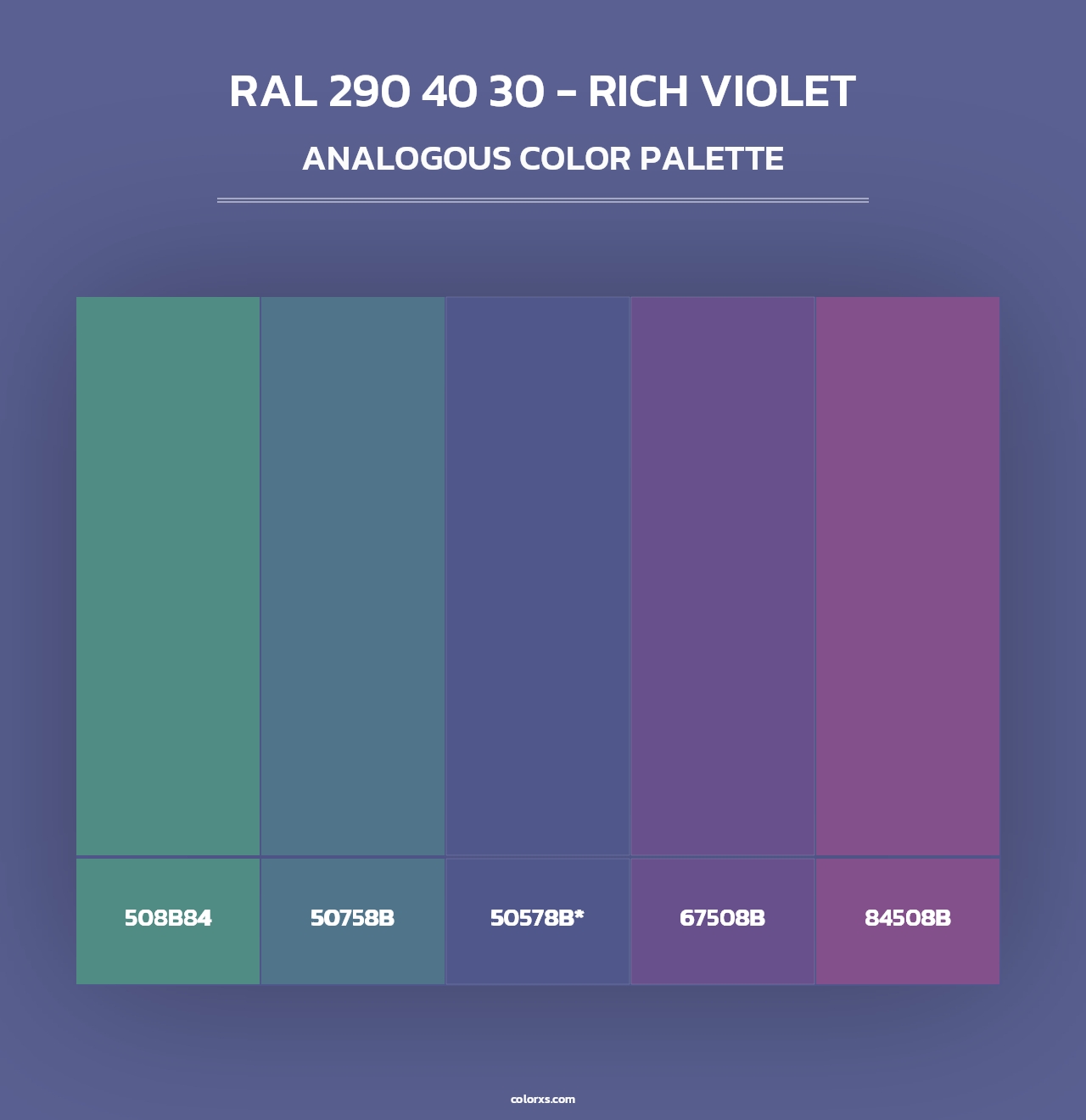 RAL 290 40 30 - Rich Violet - Analogous Color Palette
