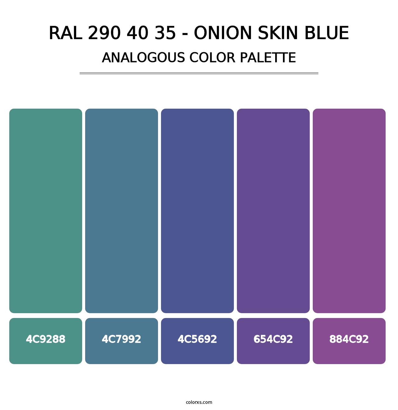 RAL 290 40 35 - Onion Skin Blue - Analogous Color Palette