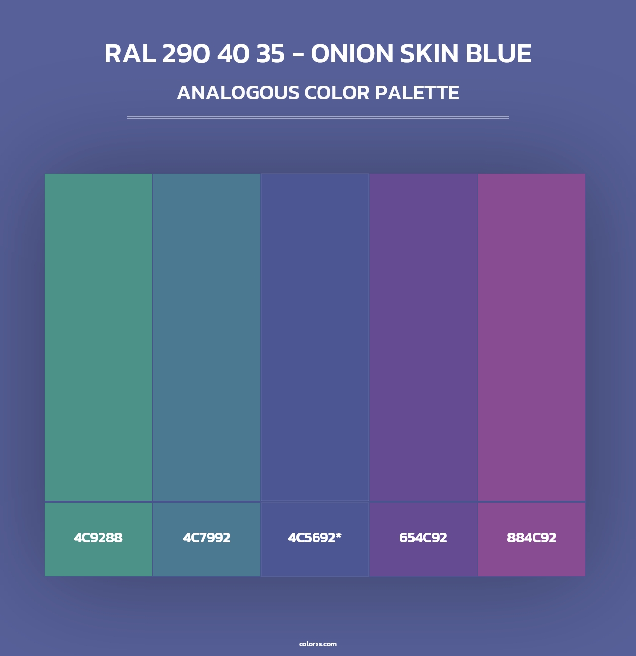 RAL 290 40 35 - Onion Skin Blue - Analogous Color Palette