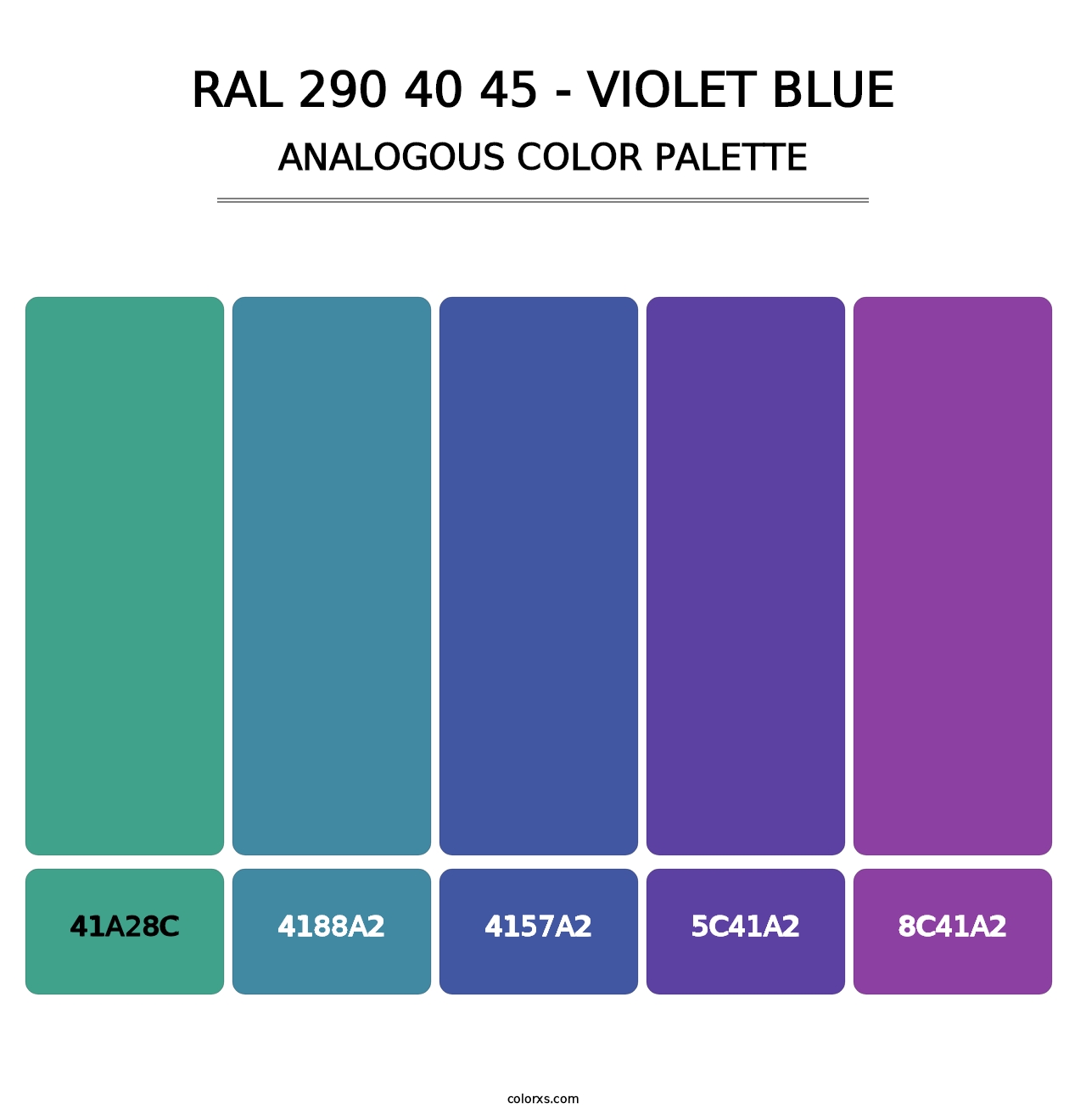 RAL 290 40 45 - Violet Blue - Analogous Color Palette