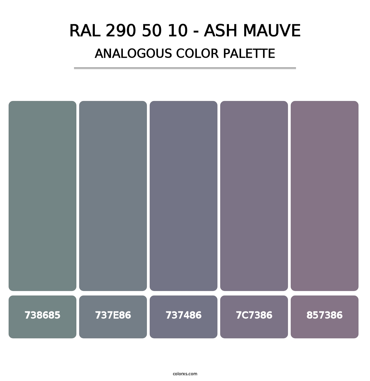 RAL 290 50 10 - Ash Mauve - Analogous Color Palette