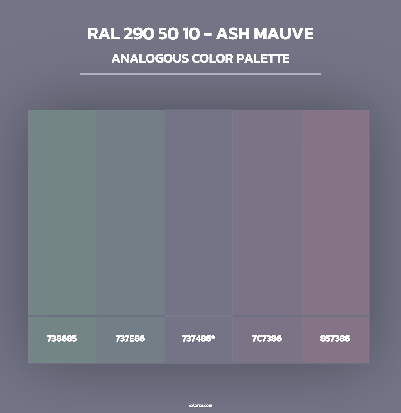 RAL 290 50 10 - Ash Mauve - Analogous Color Palette