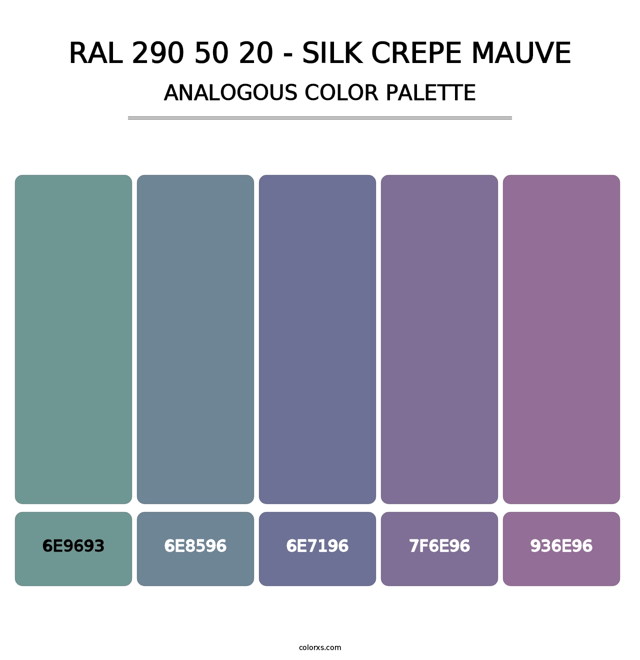 RAL 290 50 20 - Silk Crepe Mauve - Analogous Color Palette