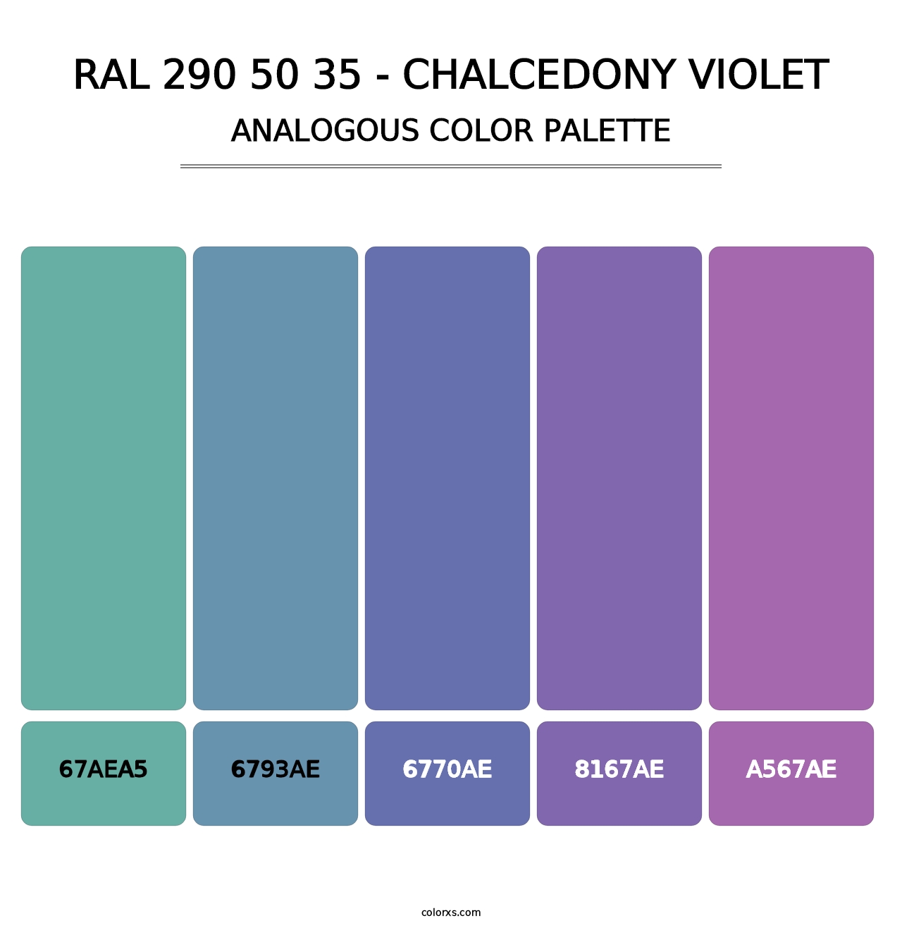 RAL 290 50 35 - Chalcedony Violet - Analogous Color Palette