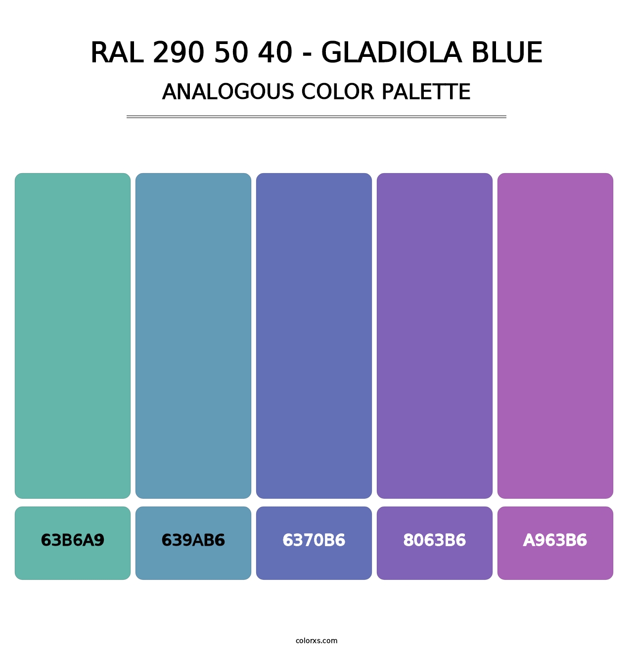 RAL 290 50 40 - Gladiola Blue - Analogous Color Palette