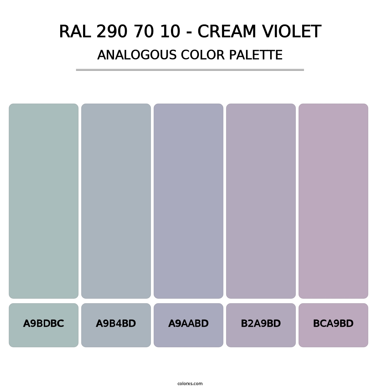 RAL 290 70 10 - Cream Violet - Analogous Color Palette
