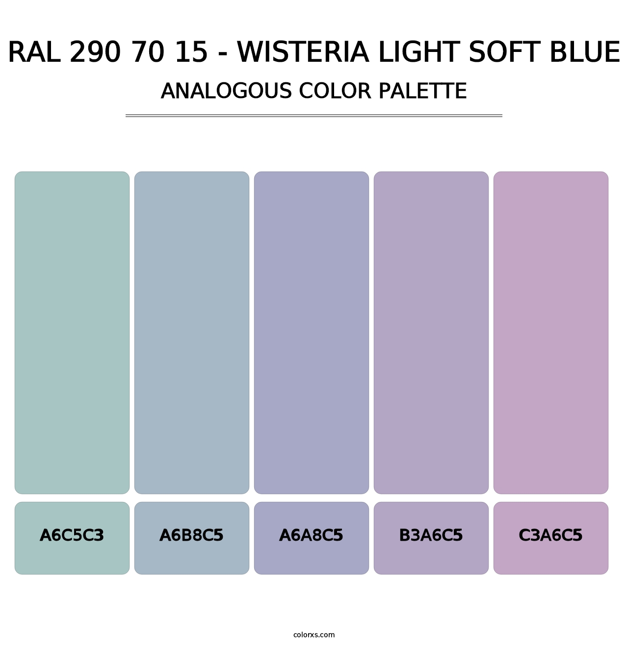 RAL 290 70 15 - Wisteria Light Soft Blue - Analogous Color Palette