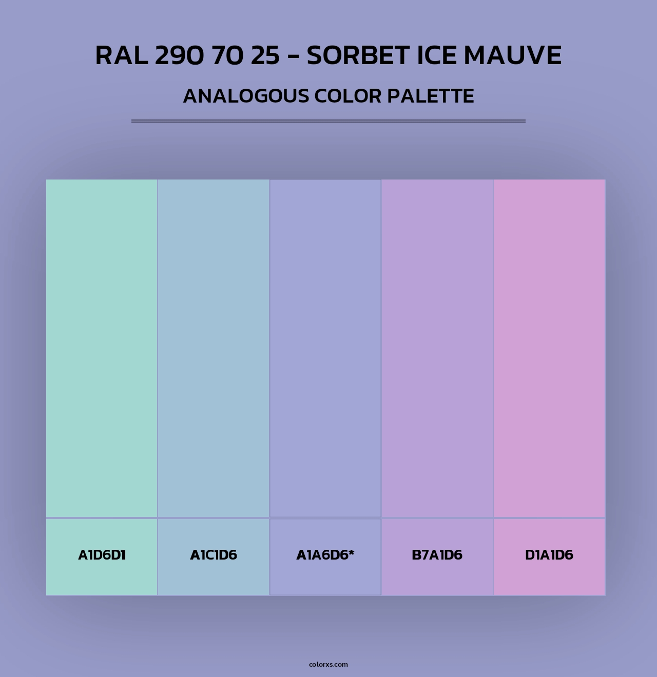 RAL 290 70 25 - Sorbet Ice Mauve - Analogous Color Palette