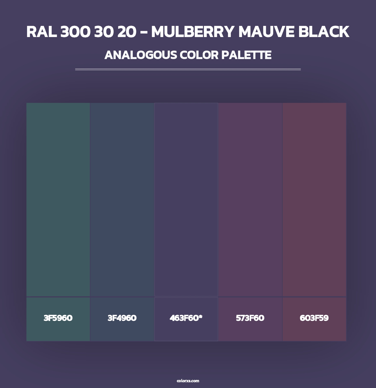 RAL 300 30 20 - Mulberry Mauve Black - Analogous Color Palette