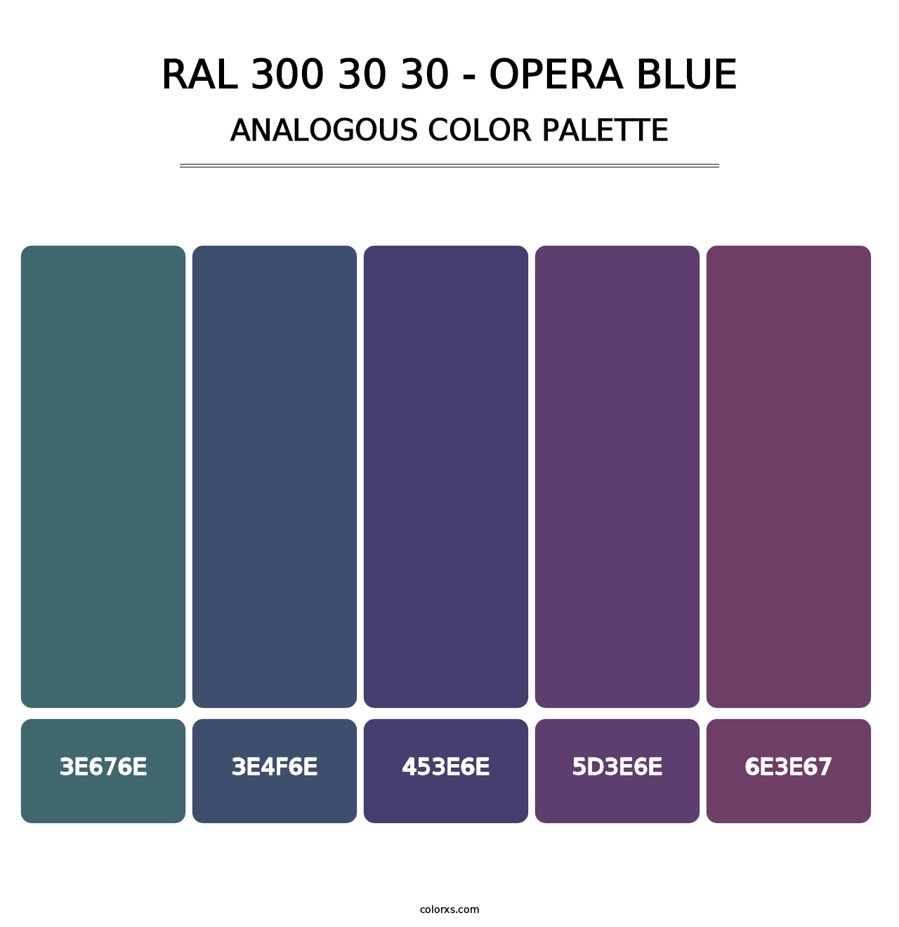 RAL 300 30 30 - Opera Blue - Analogous Color Palette