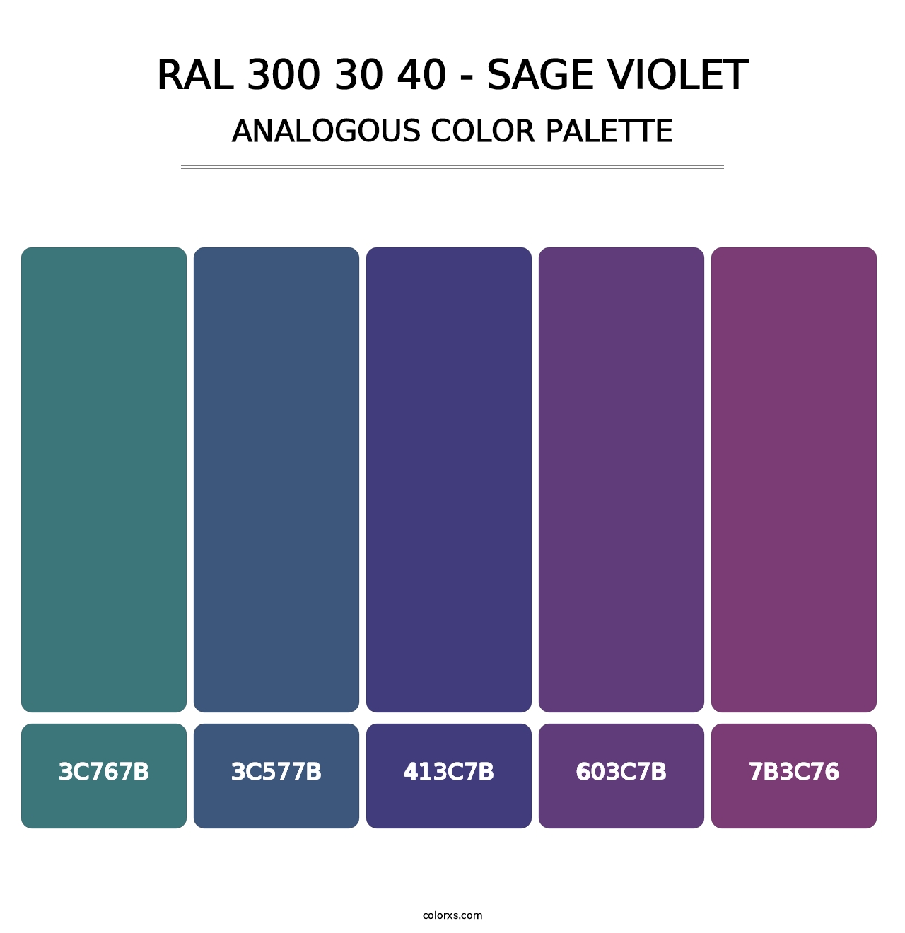 RAL 300 30 40 - Sage Violet - Analogous Color Palette