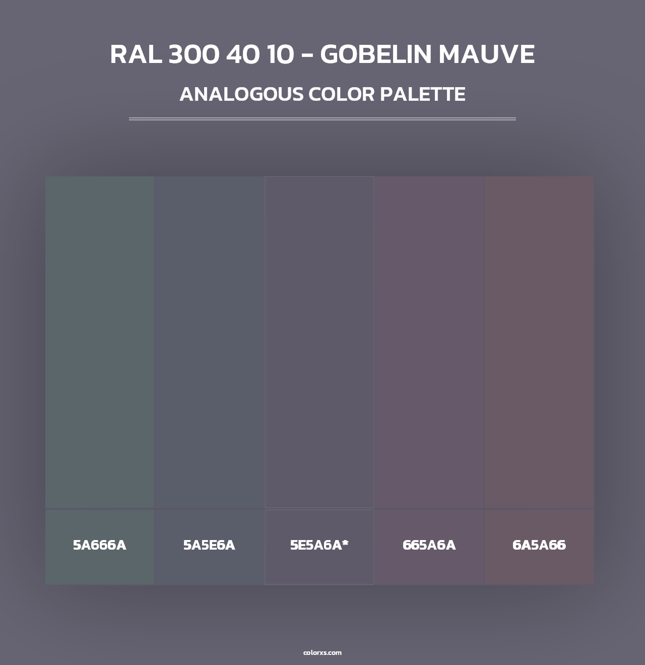 RAL 300 40 10 - Gobelin Mauve - Analogous Color Palette