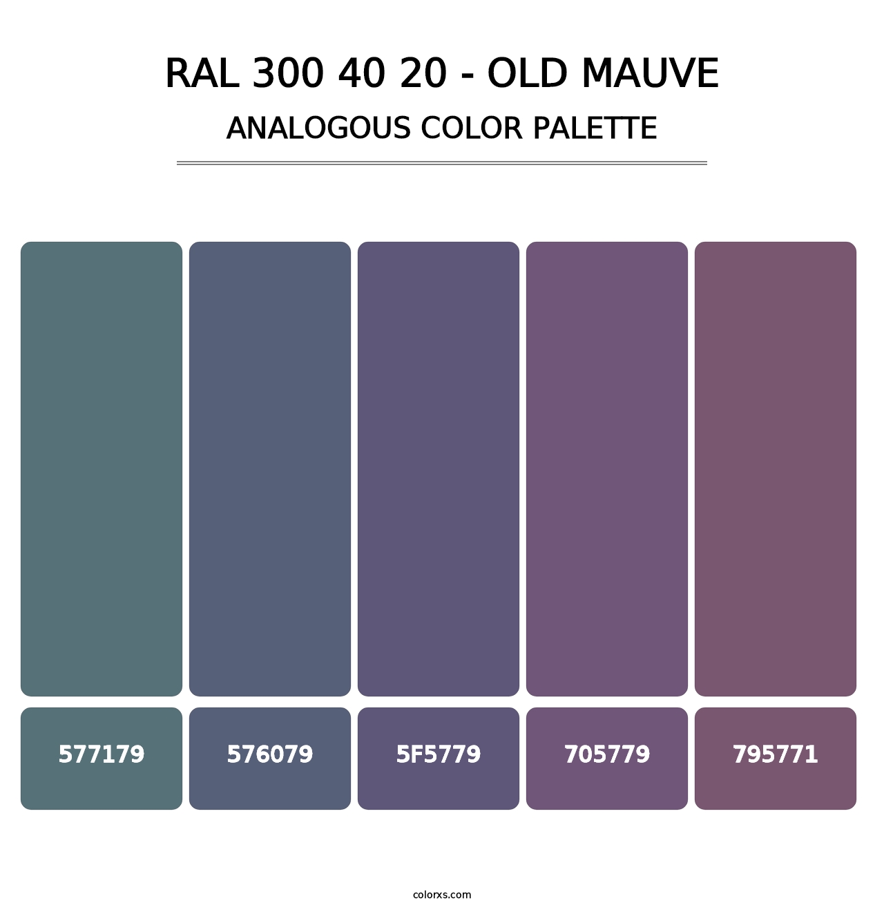 RAL 300 40 20 - Old Mauve - Analogous Color Palette