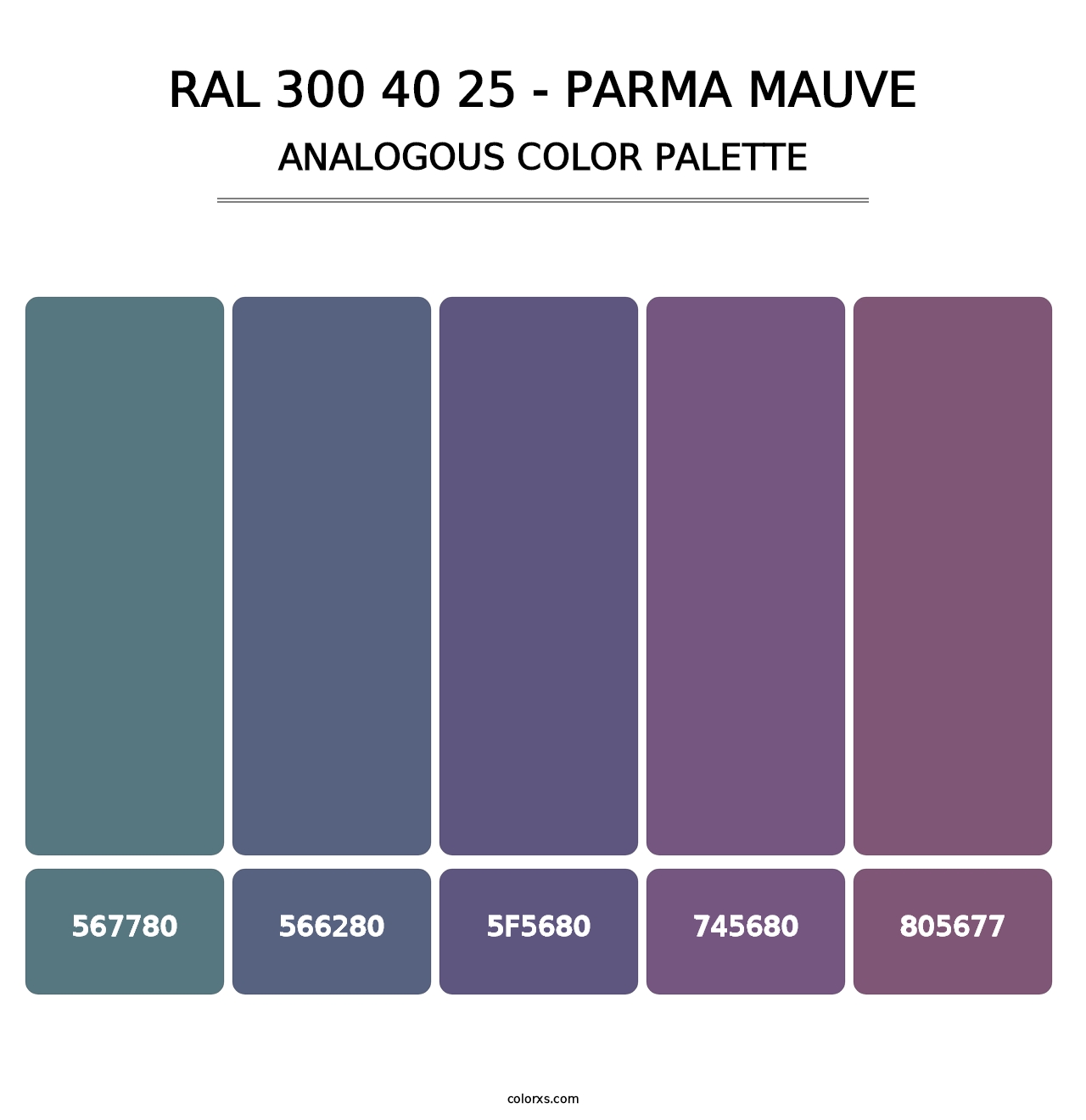 RAL 300 40 25 - Parma Mauve - Analogous Color Palette