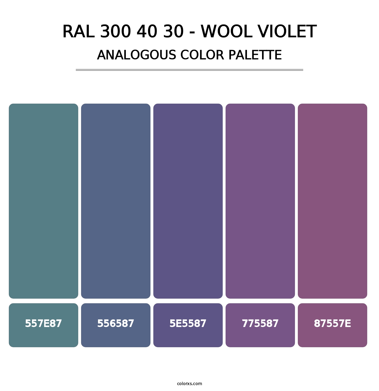 RAL 300 40 30 - Wool Violet - Analogous Color Palette