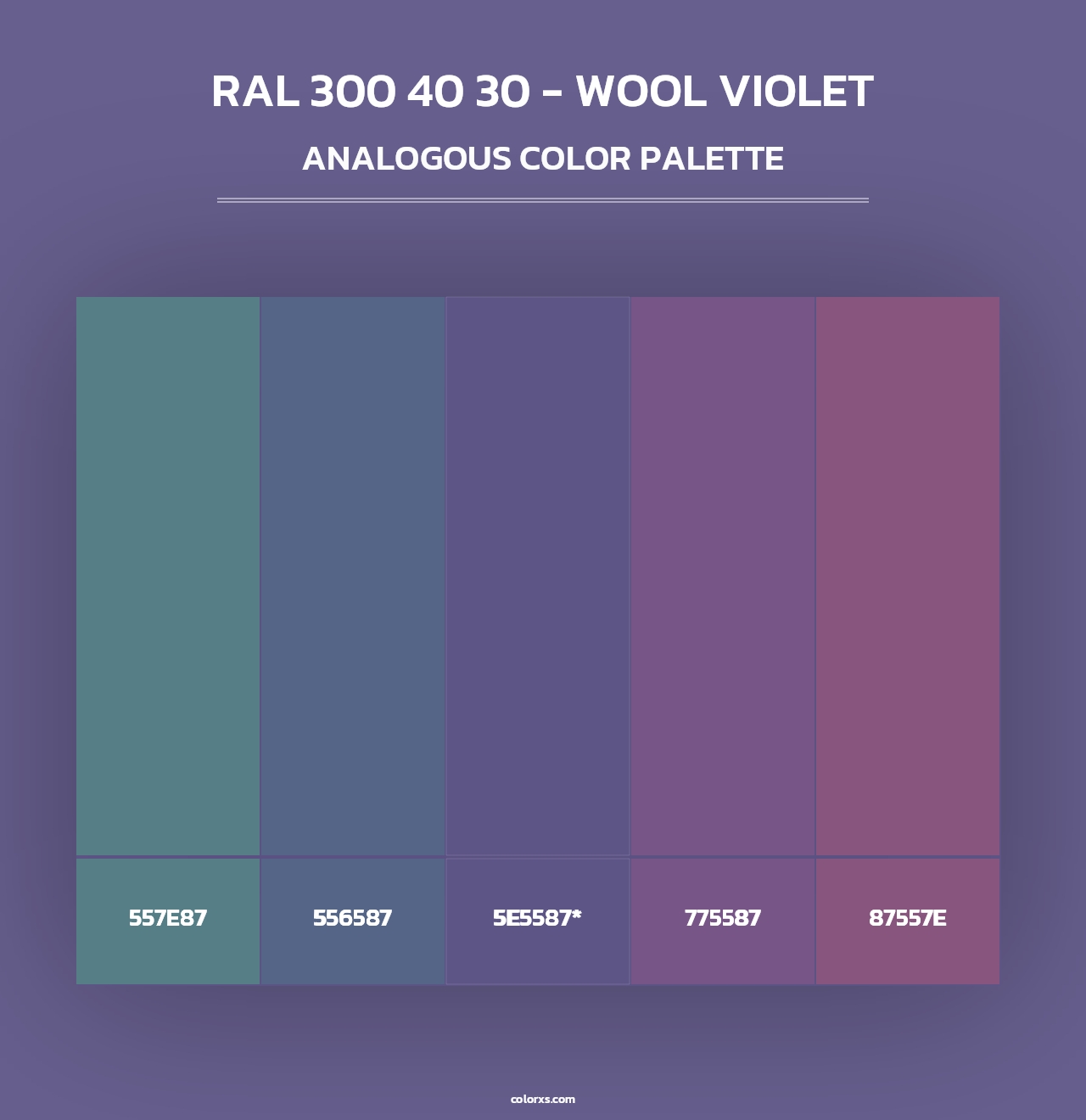 RAL 300 40 30 - Wool Violet - Analogous Color Palette